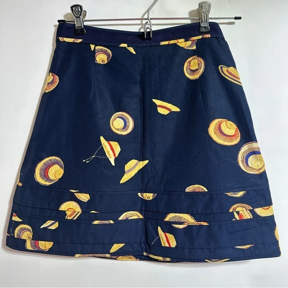 NWT Tory Burch Rianna RARE straw hat tiered navy mini skirt summer size 0
